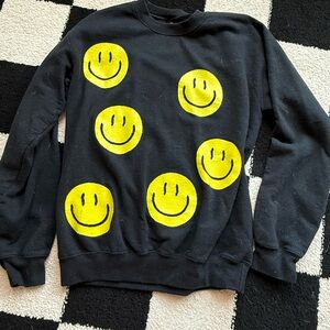 Black Smiley Face Sweater